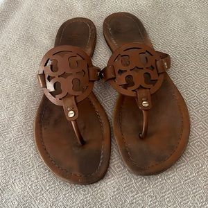Tory Burch tan Miller Flat Sandals -  Authentic - size 10
